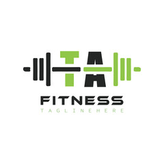 initial monogram for Fitness logo design