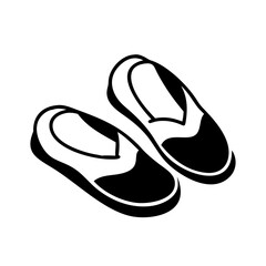 slippers icon, slippers silhouette vector illustration-simple silhouette illustration of slippers, perfect for slippers logos and icons