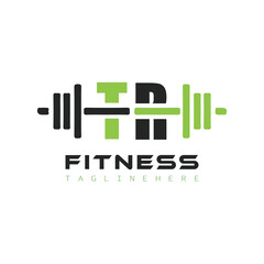 initial monogram for Fitness logo design