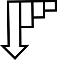 Decrease icon in Line. isolated on transparent background