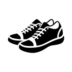sneakers icon, sneakers silhouette vector illustration-simple silhouette illustration of sneakers, perfect for sneakers logos and icons