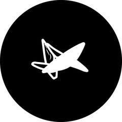 Abstract minimalist depiction of a star within a circular black backdrop