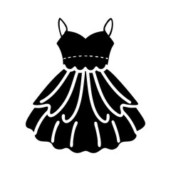 tulle dress icon, tulle dress silhouette vector illustration-simple silhouette illustration of tulle dress, perfect for tulle dress logos and icons