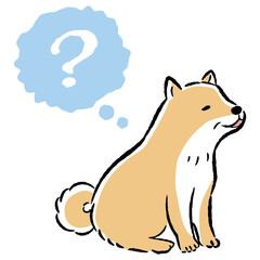 認知症のシニア犬のイラスト