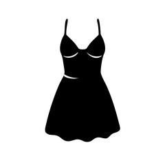 Obraz premium mini dress icon, mini dress silhouette vector illustration-simple silhouette illustration of mini dress, perfect for mini dress logos and icons