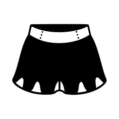 mini skirt icon, mini skirt silhouette vector illustration-simple silhouette illustration of mini skirt, perfect for mini skirt logos and icons