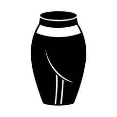 pencil skirt icon, pencil skirt silhouette vector illustration-simple silhouette illustration of pencil skirt, perfect for pencil skirt logos and icons