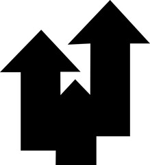 Increase icon in flat. isolated on transparent background
