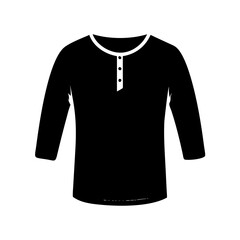 henley shirt icon, henley shirt silhouette vector illustration-simple silhouette illustration of henley shirt, perfect for henley shirt logos and icons