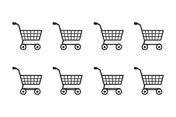 Empty shopping cart line art illustration