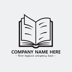 Book illustration black and white for logo company vector image

