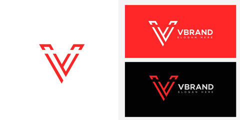 V Letter Logo Design Red, White, Black, Modern, Minimalist, Abstract, Geometric, Initial V, Branding