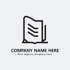 Book illustration black and white for logo company vector image
