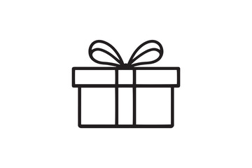 Gift box line art illustration