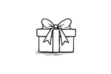 Gift box line art illustration