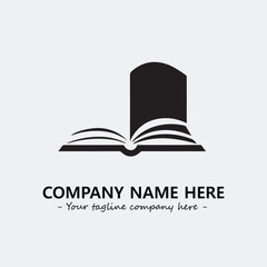 Book illustration black and white for logo company vector image

