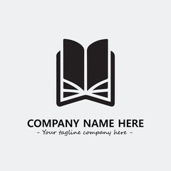 Book illustration black and white for logo company vector image
