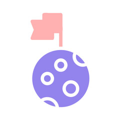 Planet Exploration Flag Icon Graphic Illustration
