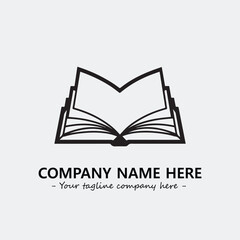 Book illustration black and white for logo company vector image

