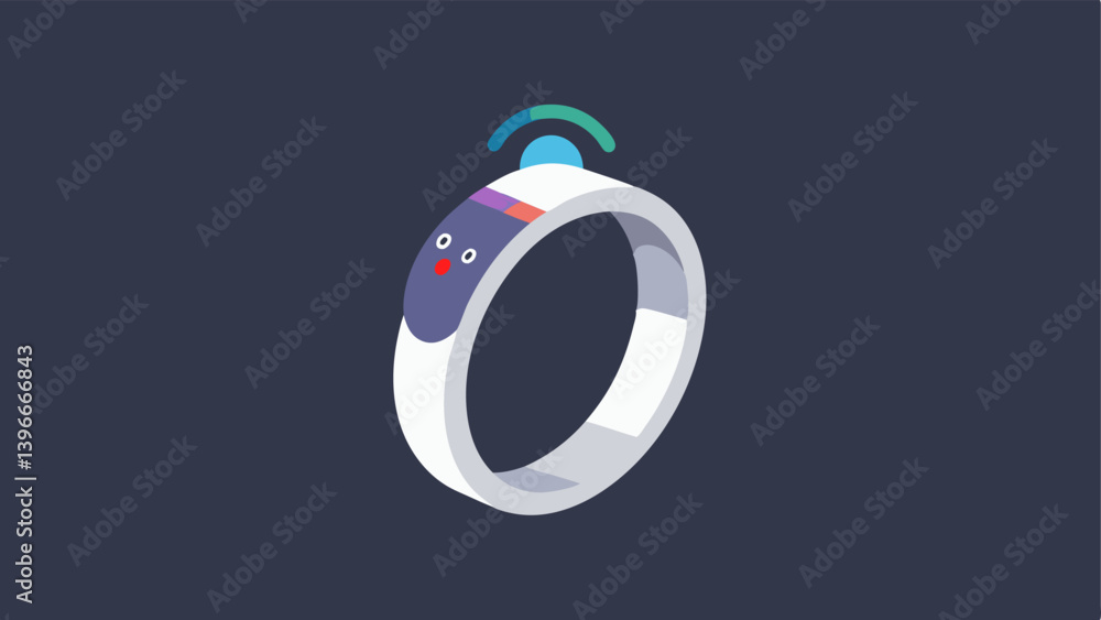 Aufkleber smart ring a minimalist smart ring worn on a finger including tiny lights that change color based on