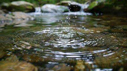 Fototapeta premium Nature Sounds Meditation: Listening to natural sounds like rainfall or birdsong to bring calm, mindfulness, and relaxation, reducing stress and enhancing focus.