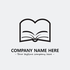 Book illustration black and white for logo company vector image

