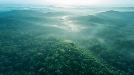From the Skies: a Foggy Mountain Top