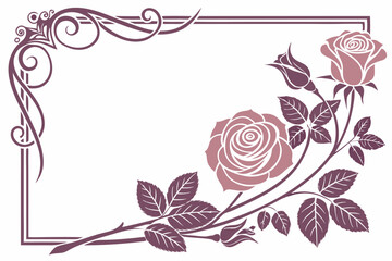 Warm Rosé Frame with Elegant Gradient Finish for Wedding Cards

