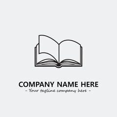 Book illustration black and white for logo company vector image
