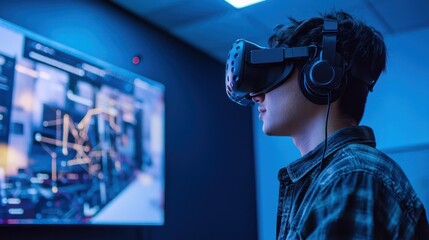 A student attending a virtual class using 5G internet.