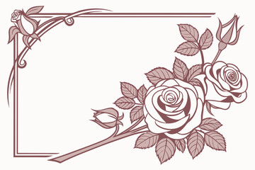 Delicate Rose Petal Frame with Sunset Gradient for Sophisticated Wedding Designs

