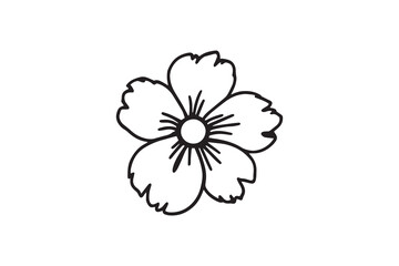 Hawaiian Flower line art illustration