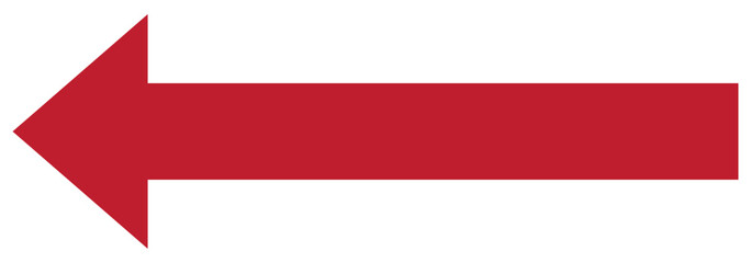 Long left Bold arrow. Colorful variety yellow, black, red, blue and green arrow icon. Long Bold arrow. Vector illustration. 