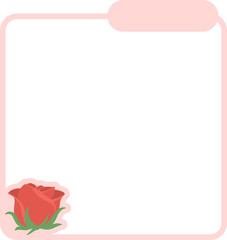 Fototapeta premium Floral Decorative Frame Decorative Blank Frame with Flower Accent