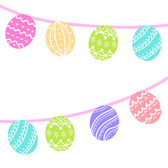 Colorful Easter Egg Garland Decoration - Flat Vector