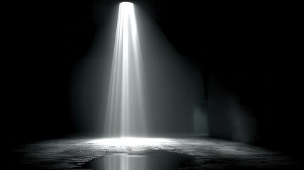 A single, dramatic spotlight illuminating an empty space - solitude shadow photography black void