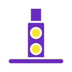 Purple Retro Lamp with Round Yellow Lights