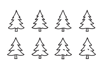Obraz premium Pine Tree line art illustration