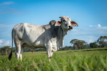 Qurbani Brahman Cow, Standing White Brahman Cow for Qurbani, Healthy Brahman Female Cattle for Eid al-Adha Sacrifice, Premium White Cow for Qurbani, Buy Brahman Cow.