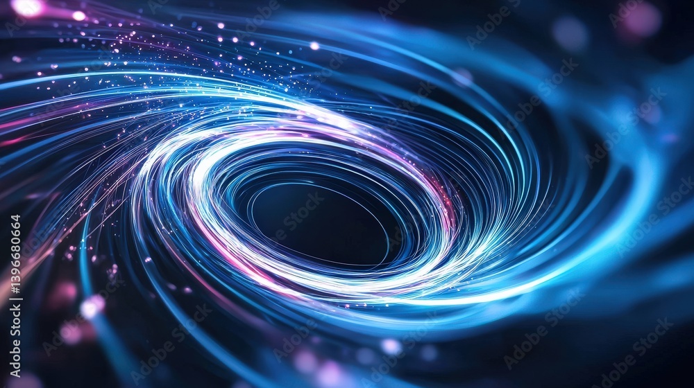 Poster a minimalistic conceptual art of a singularity vortex, rare computing