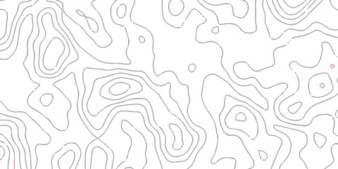 Black and white wave abstract topographic map contour, lines Pattern background. Topographic map and landscape terrain texture grid. Wavy banner and color geometric. 