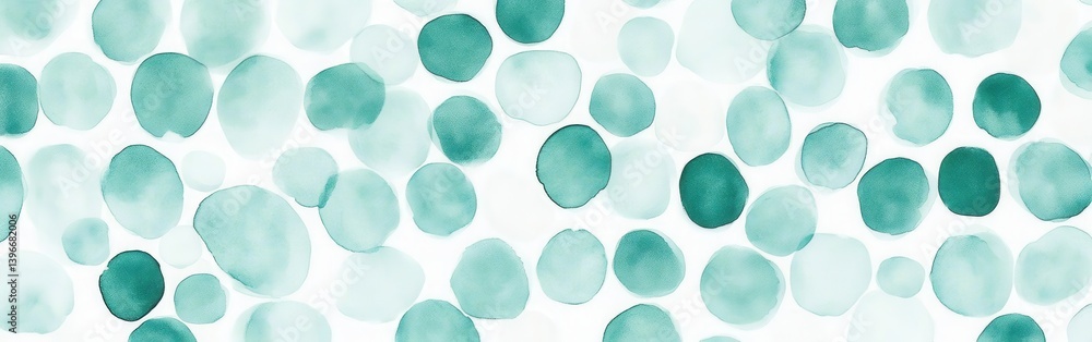 Poster elegant abstract pattern of teal watercolor dots on white background perfect for backgrounds and dec