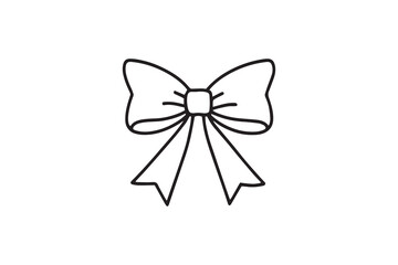 Ribbon Bow line art illustration
