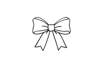 Ribbon Bow line art illustration