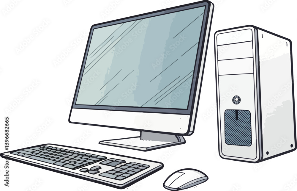 Fototapete Set of Computer Illustration vector design, Gaming Computer icon design, Gaming Computer vector design