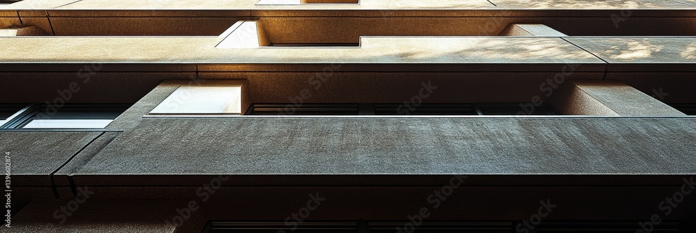 Aufkleber abstract architectural detail showing overlapping rectangular shapes in brown gray and white.