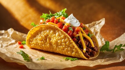 Delicious taco preparation mexican kitchen food photography cozy atmosphere close-up culinary art