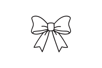 Ribbon Bow line art illustration