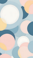 An eye-catching abstract art piece composed of layered pastel-colored circles.