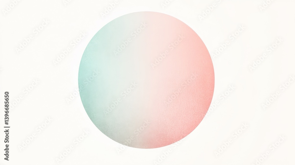 Aufkleber smooth gradient circle blending mint to pink tone against a soft white background. delicate hues and